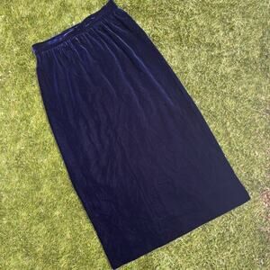 Vintage Jessica McClintock Velvet High Waist Slit Wiggle Pencil Midi Skirt 25